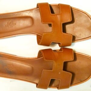 Hermes Gold "Oran" Sandal